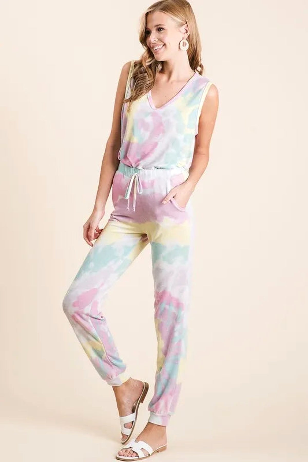 BiBi Tie Dye French Terry Casual Pants - enhanced image 10