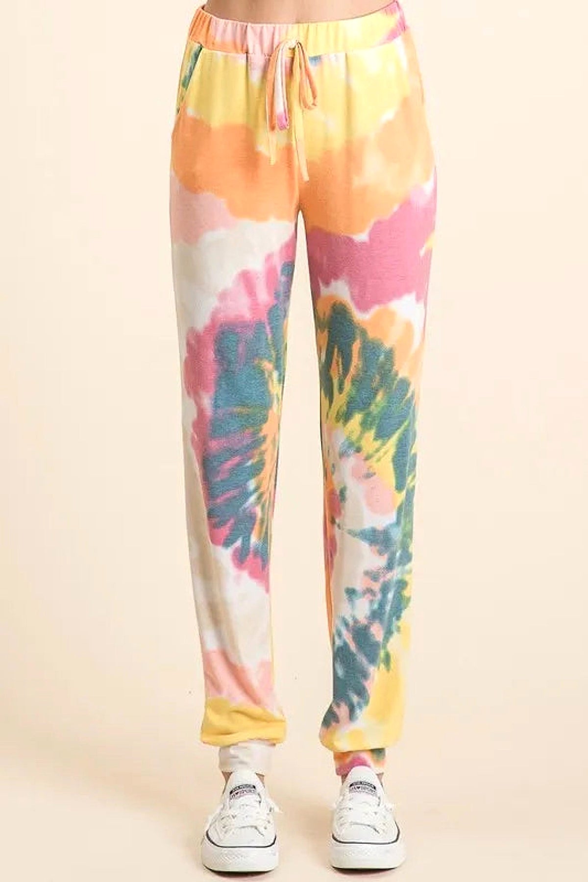 BiBi Tie Dye French Terry Casual Pants - enhanced image 10