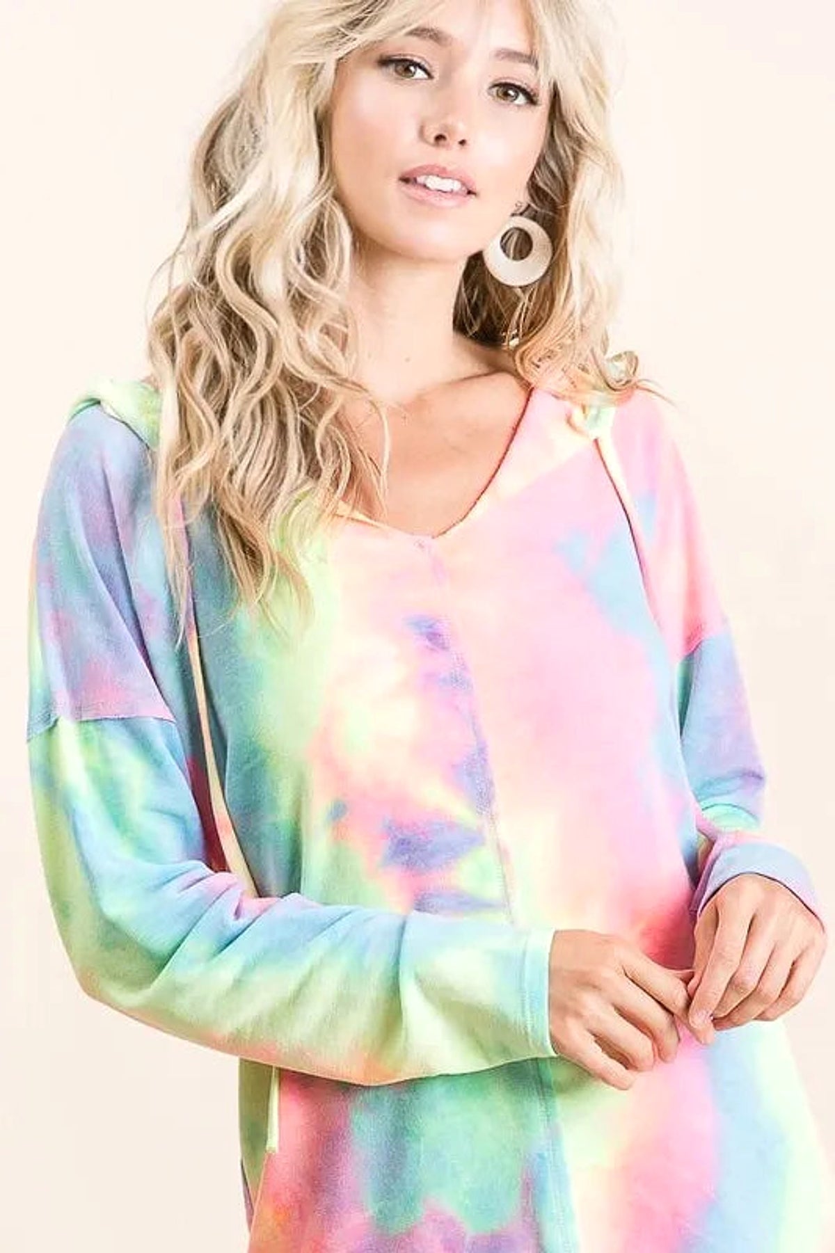 BiBi Tie Dye Terry Long Sleeve Hoodie - enhanced image 10