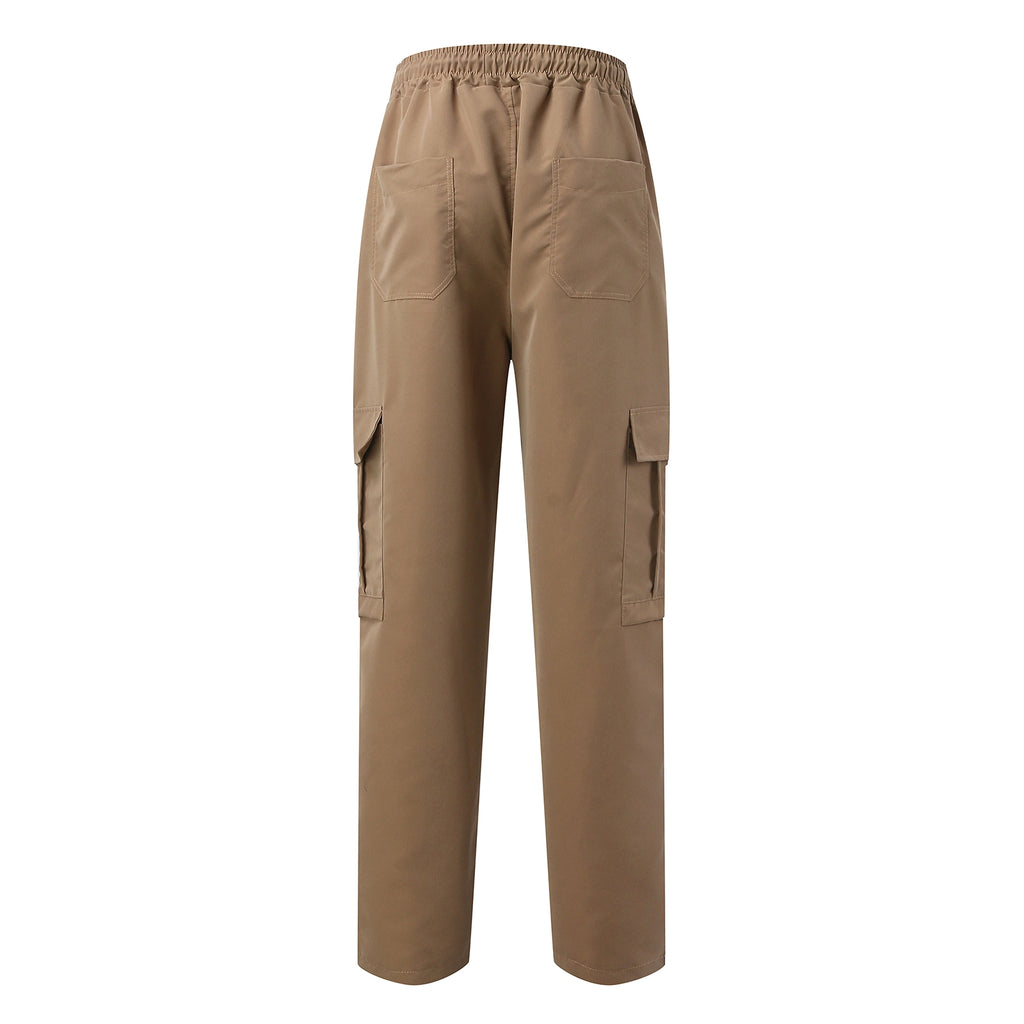 Casual Cargo Pants For Men Loose Straight Drawstring Waist Trousers With Pockets - enhanced image 10