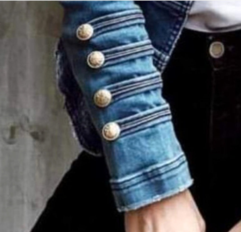 Clinch Disc With Double-breasted Stitching Button Slim Short Jacket - enhanced image 10