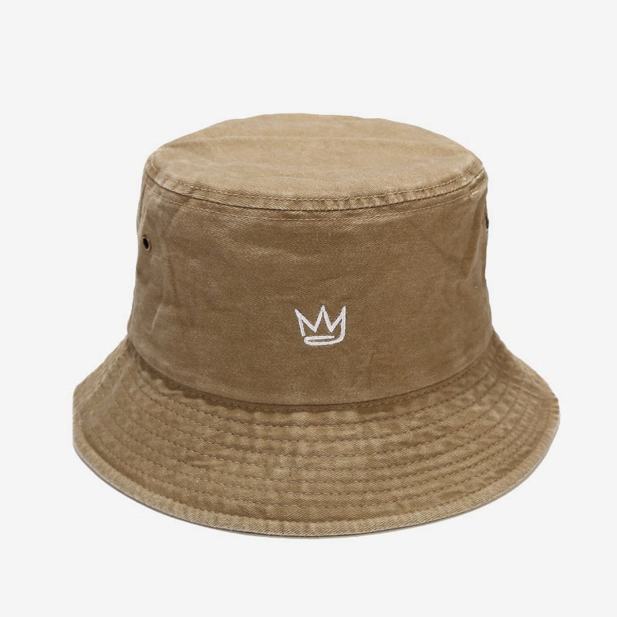 Crown Embroidered Fisherman Hat Washed Cotton Vintage Distressed - enhanced image 10