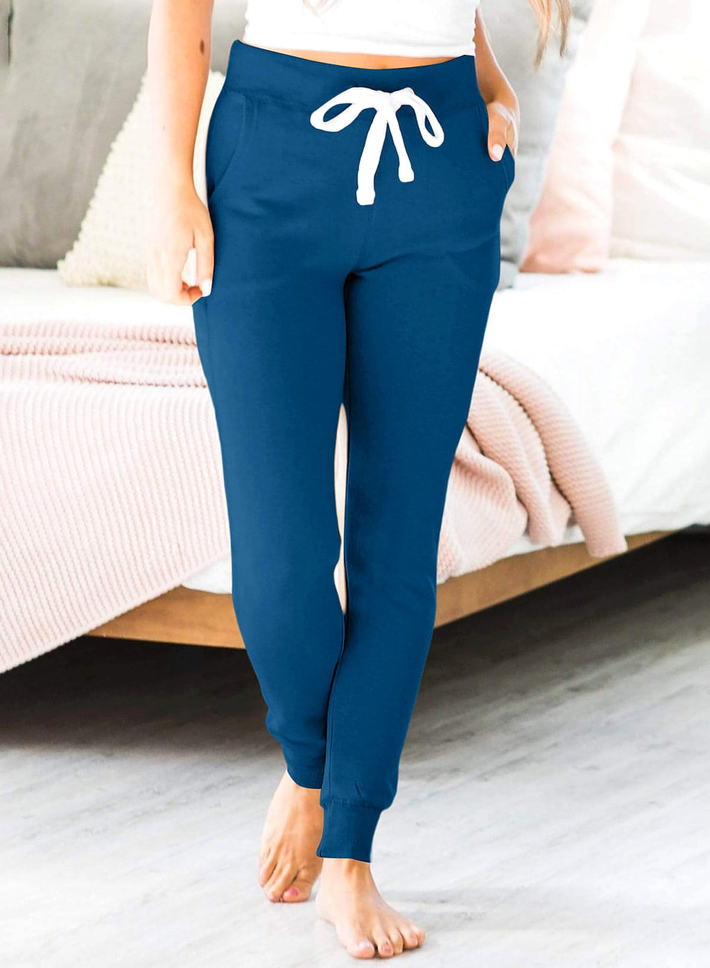 Drawstring Waist Pocketed Joggers - enhanced image 10
