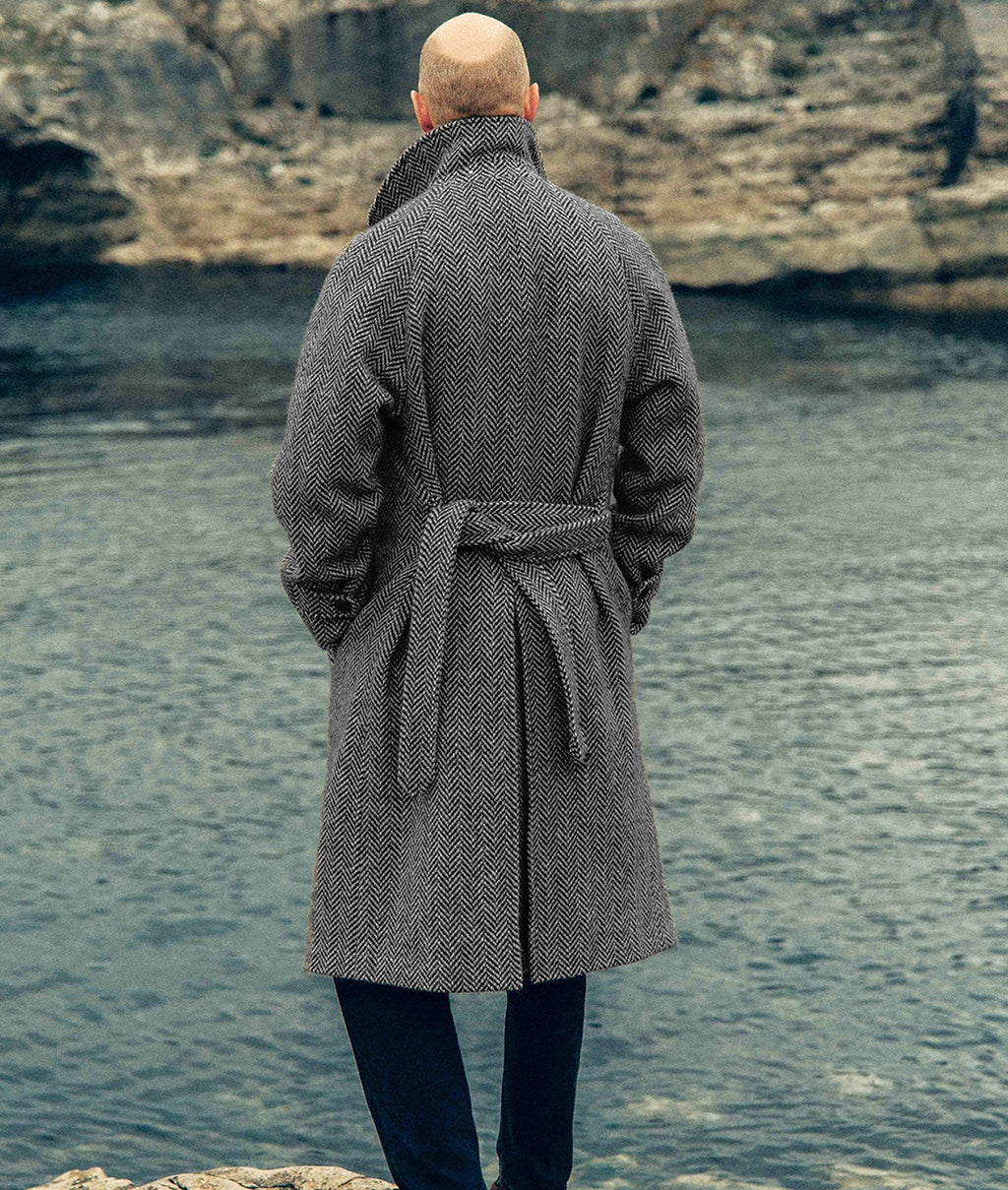 Fall Winter Men Mid-length Woolen Plaid Double Breasted Cotton Padded Thickened Coat - enhanced image 10
