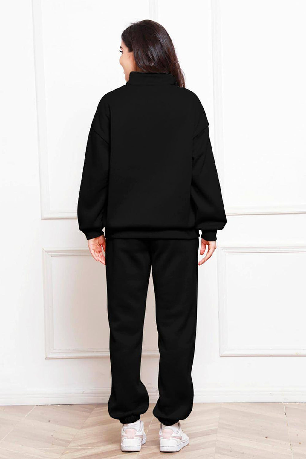 Half Zip Long Sleeve Sweatshirt and Pants Set - enhanced image 10