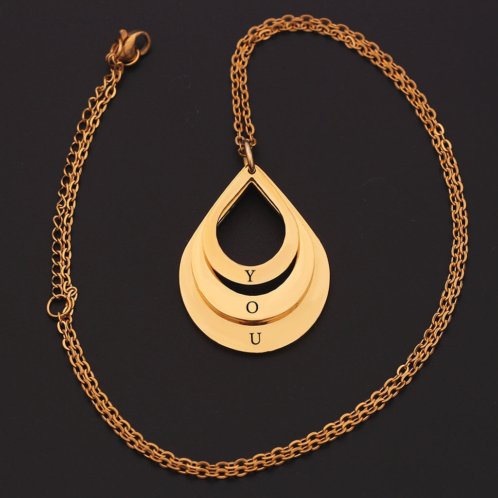 HF™ – Teardrop Engraving Necklace | Personalized Trio - enhanced image 10