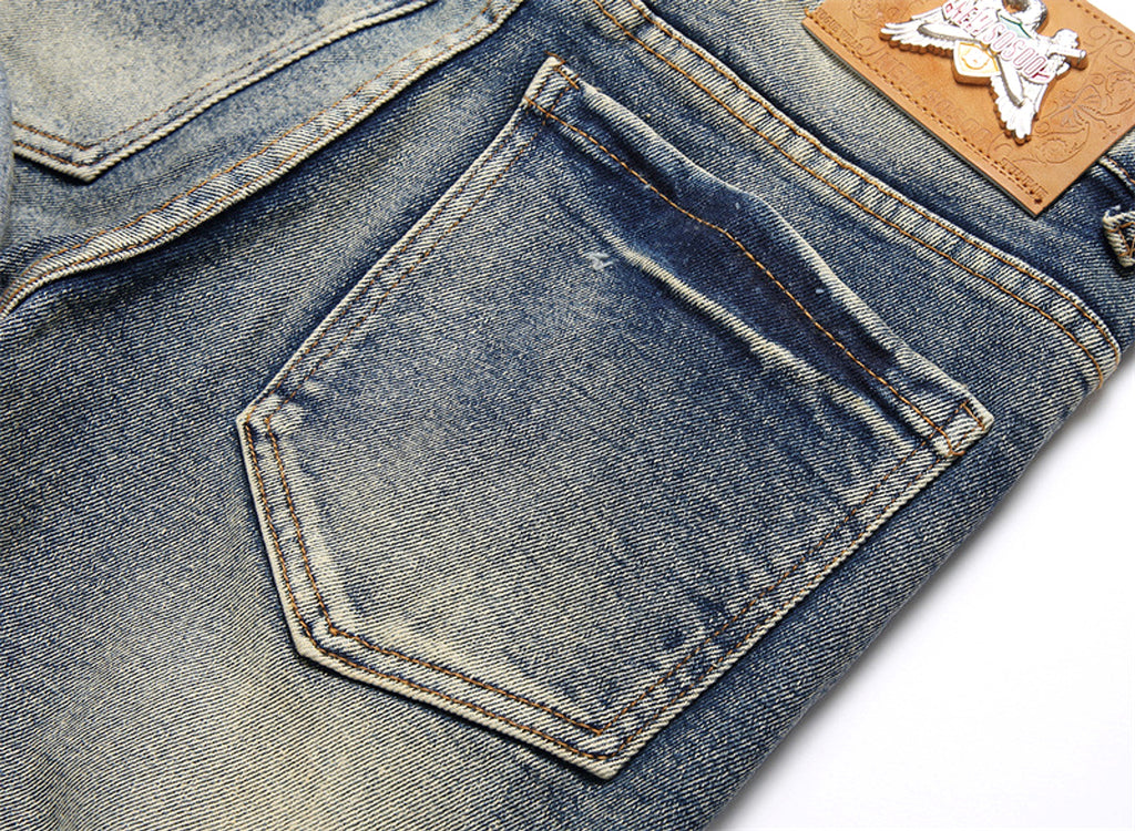 RawEdge™ – Distressed Patchwork Slim Jeans - enhanced image 10