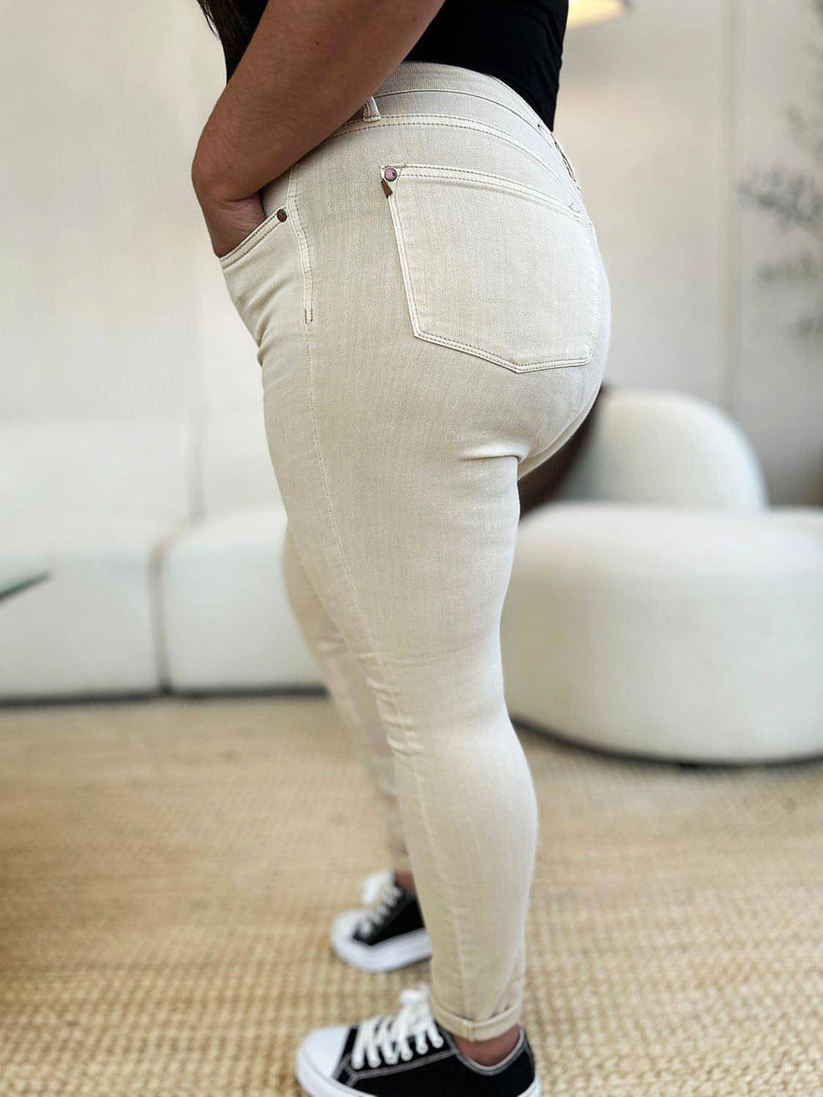 Judy Blue Full Size Garment Dyed Tummy Control Skinny Jeans - enhanced image 10