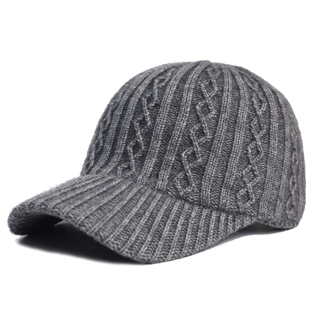 Knitting Wool Baseball Cap Korean Warm Solid Color Light Plate Peaked Cap - enhanced image 10