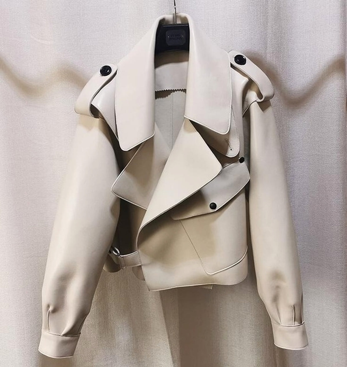 Leather Jacket Women New Outerwear Large Retro - enhanced image 10