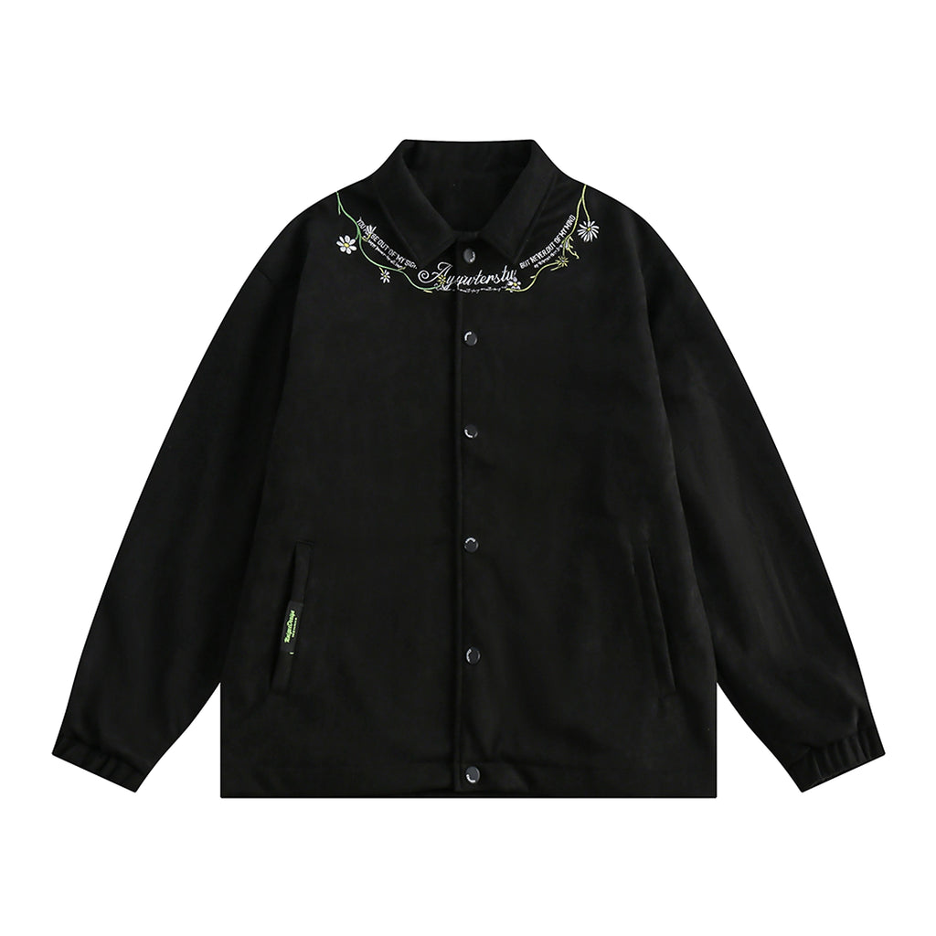 Letter Floral Embroidered Jacket For Men - enhanced image 10