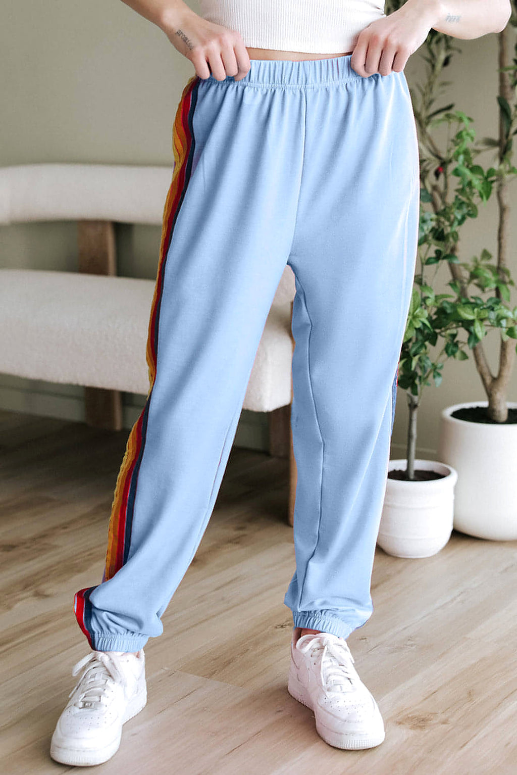 Light Blue Counting Rainbows High Waist Sweatpants - enhanced image 10