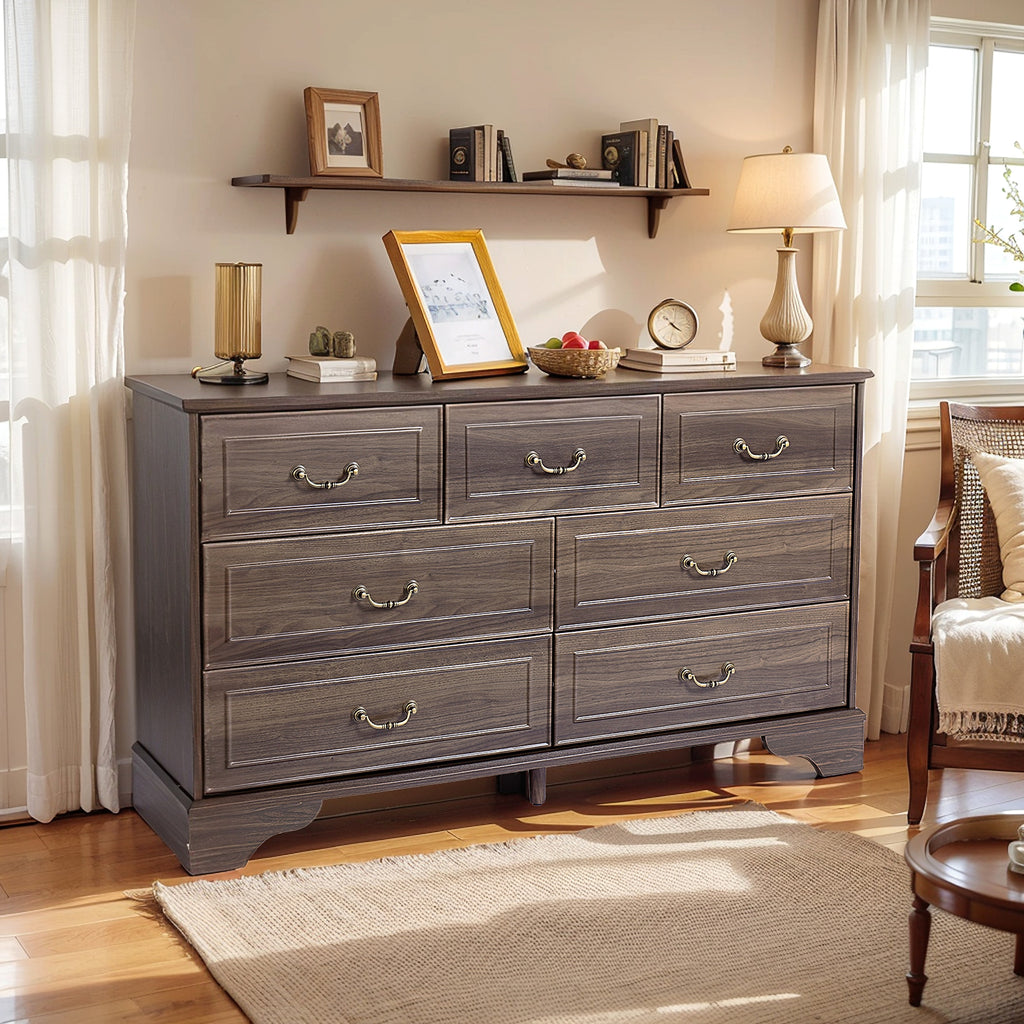 Lunelux™ – 7-Drawer Chest of Drawers (P2 MDF, Walnut Finish) - enhanced image 10