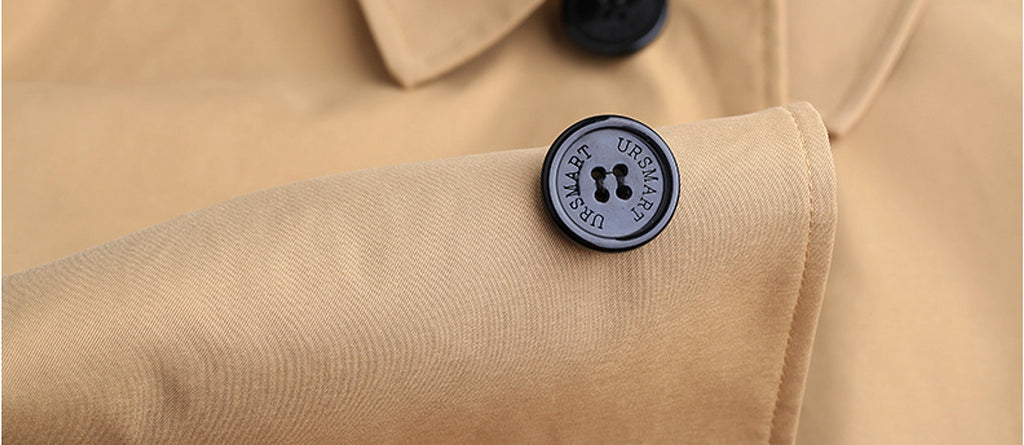 Men Trench Coat Navy Blue Single Breasted - enhanced image 10