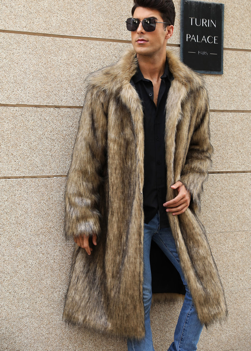 A.1 Men's Imitation Fox Fur Warm Coat Jacket - enhanced image 10