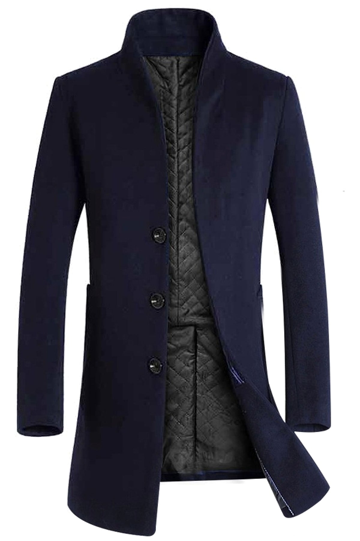 Men's long woolen coat trench coat - enhanced image 10