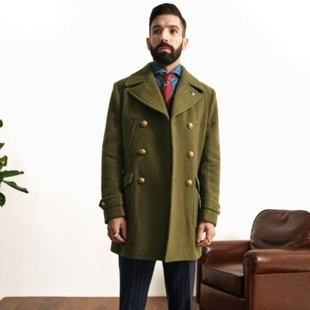 A1. Men's Mid-length Long Sleeve Woolen Coat - enhanced image 10