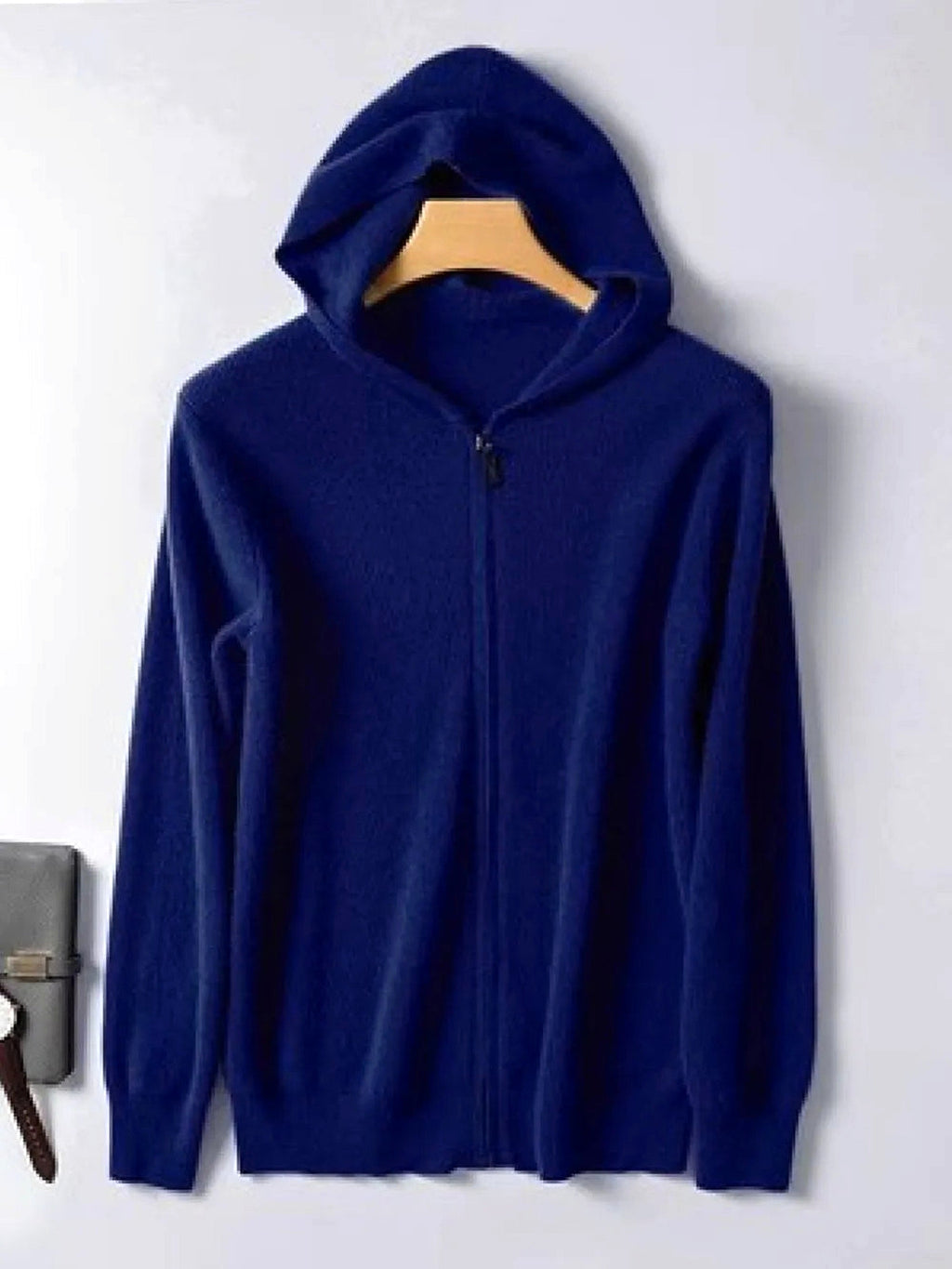 Men's Plus Size Zip-Up Hooded Knit Cardigan - enhanced image 10