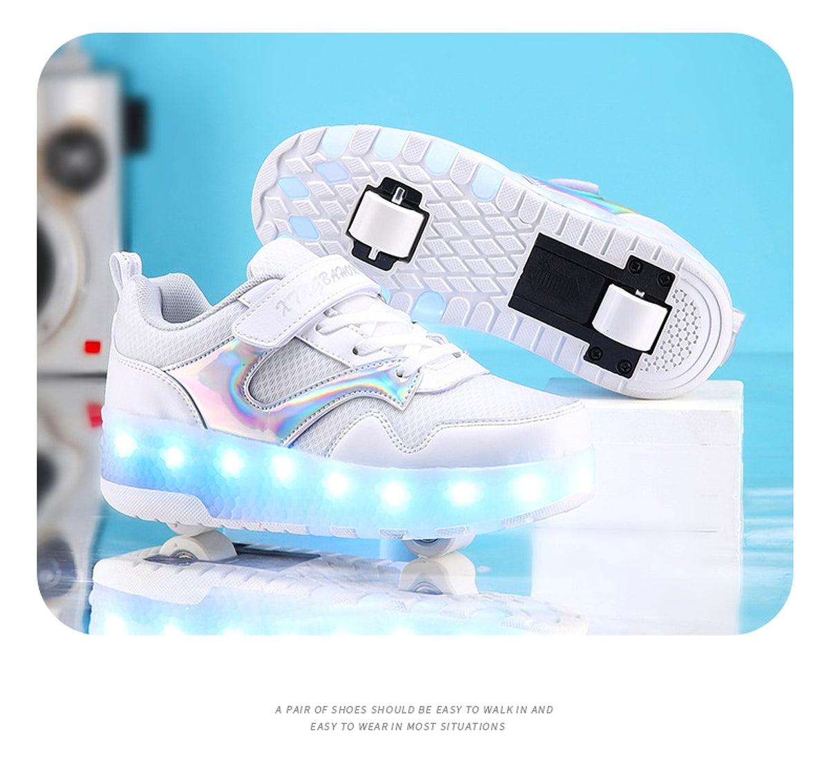 Mesh Heelys Double-wheeled Boys And Girls Skate Shoes - enhanced image 10