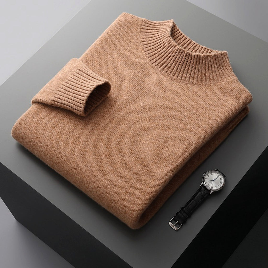 Mock Neck Sweater Men's Pure Wool - enhanced image 10