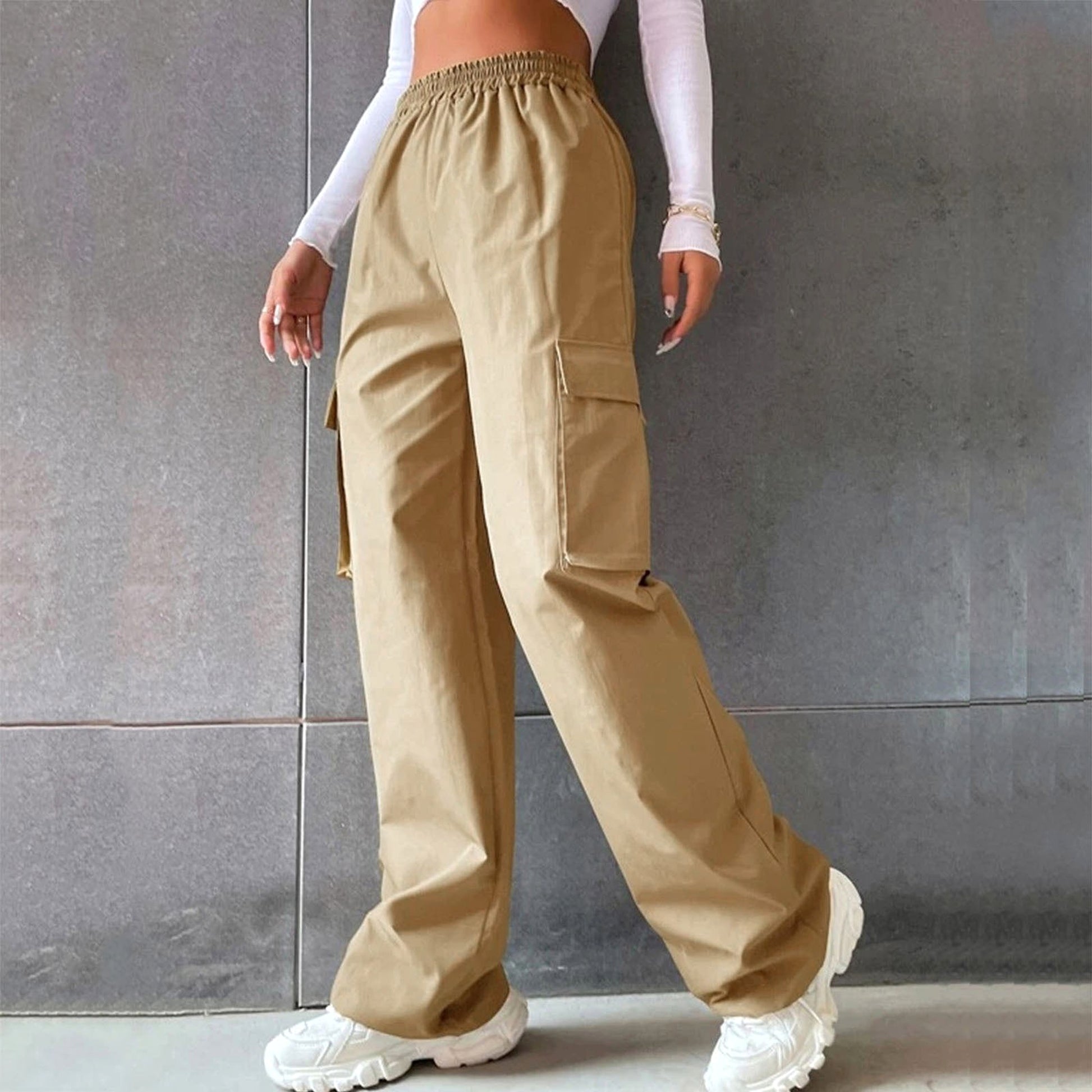Women Wide Leg Pants Straight Loose (Jeans) - enhanced image 10