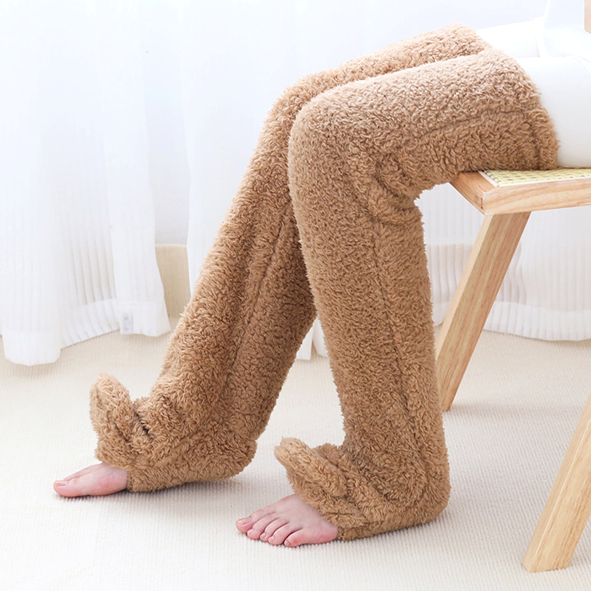Over Knee High Fuzzy Long Socks Winter Warm Cold Leg Knee Joint Cold-proof Stockings Home Floor Sleeping Socks - enhanced image 10
