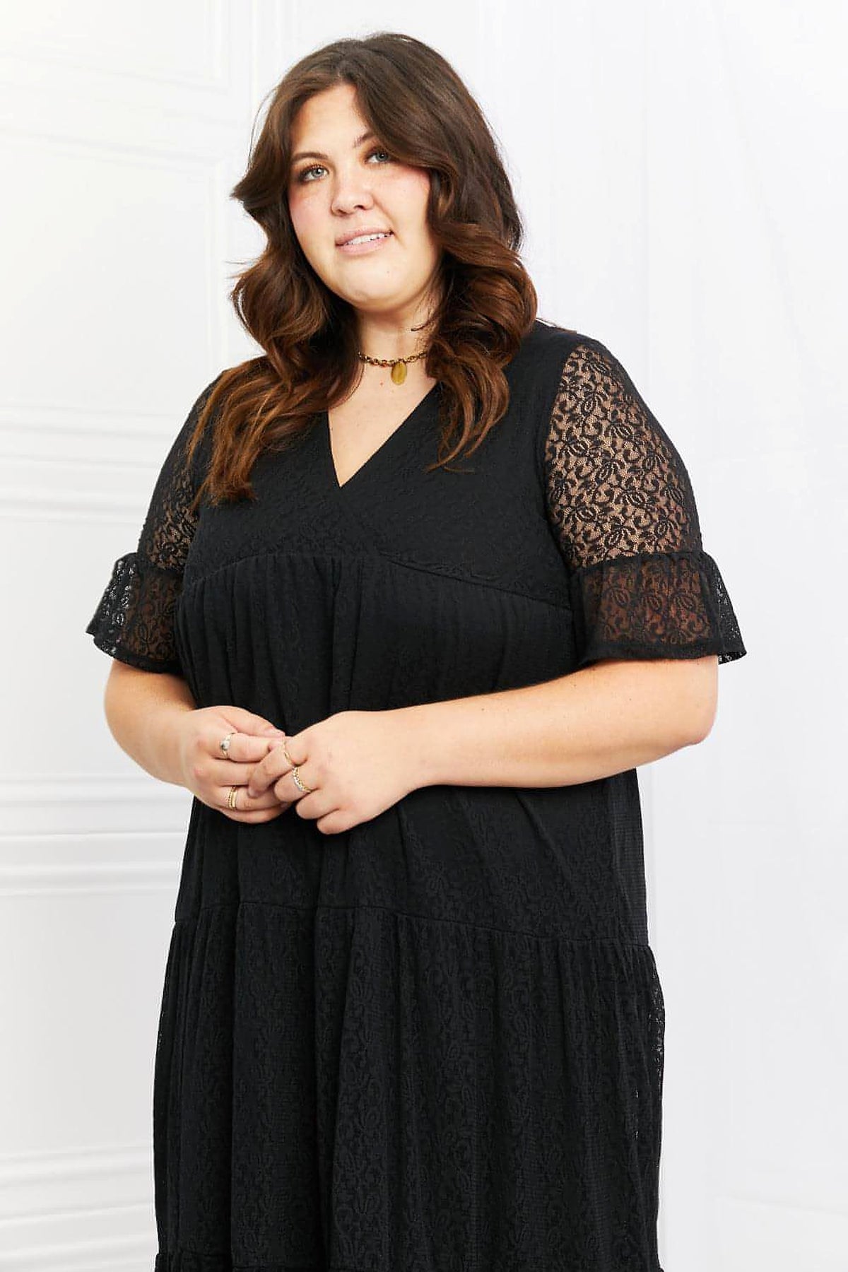 P & Rose Lovely Lace Full Size Tiered Dress - enhanced image 10