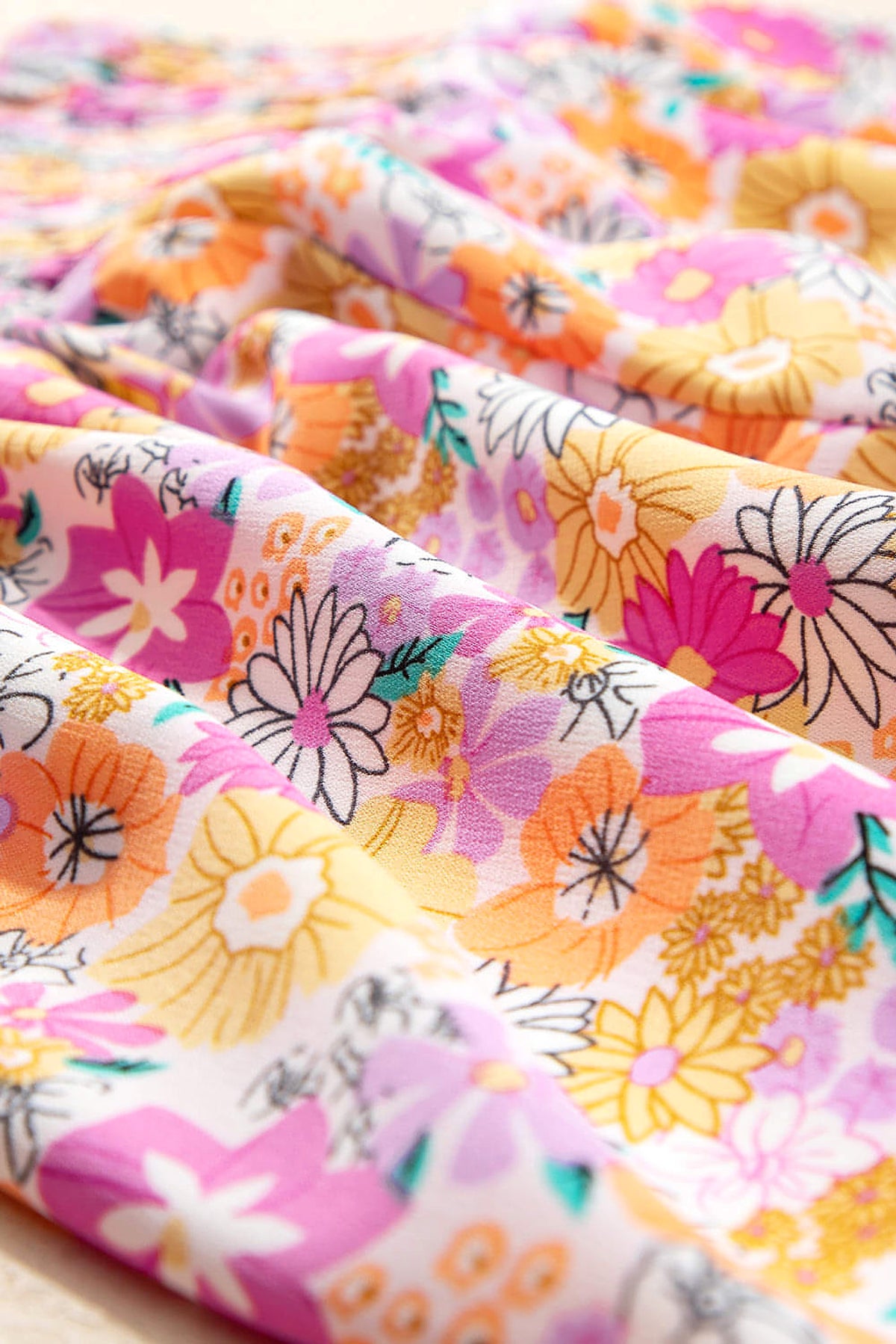 Pink Boho Floral Shirred High Waist Casual Shorts - enhanced image 10