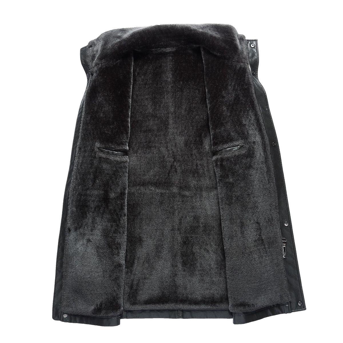 Real Leather Men's Winter Jacket – Thickened & Fleece-Lined Elegance - enhanced image 10