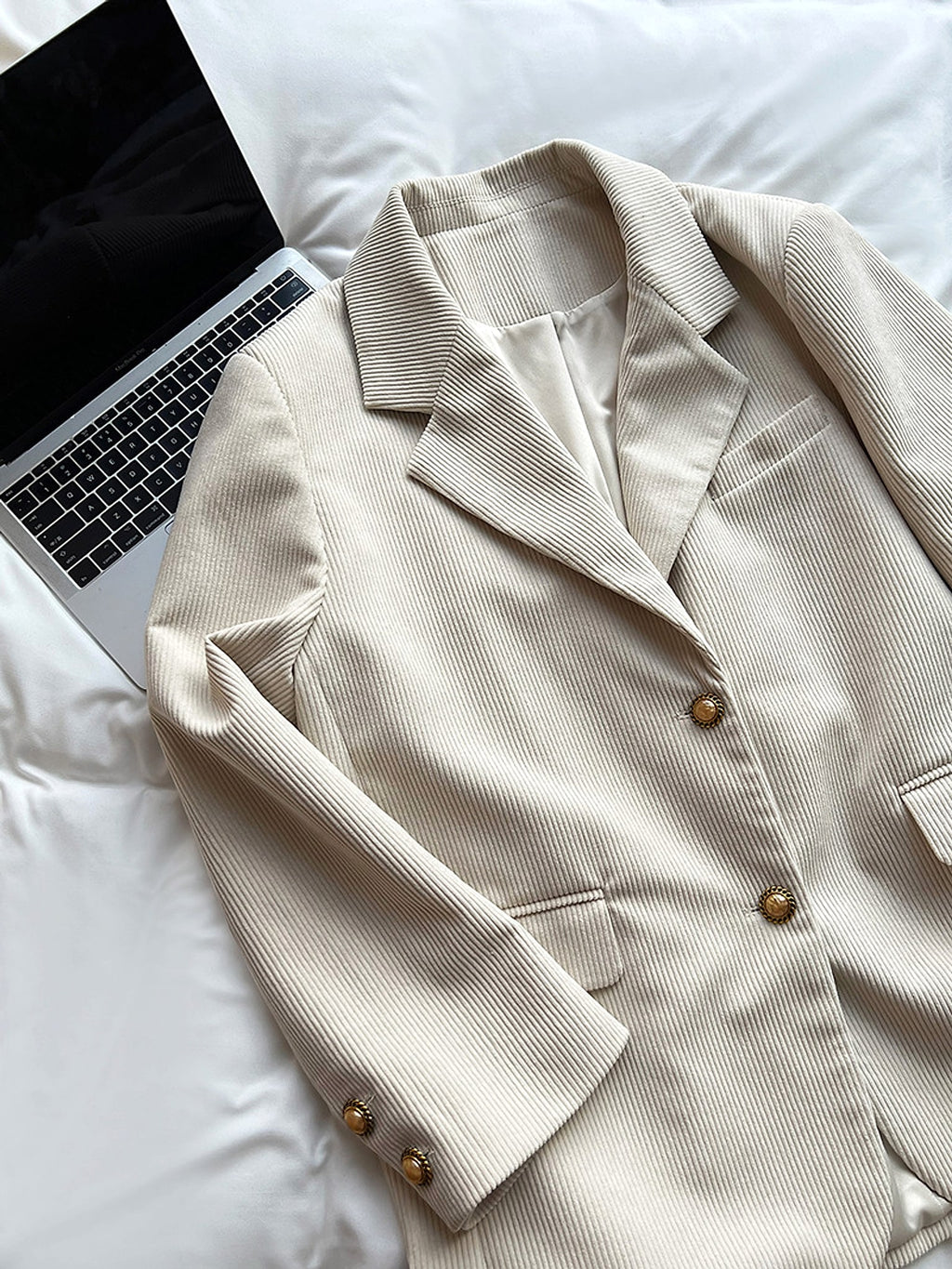 Retro Heavy Industry Metal Buckle Corduroy Suit Jacket - enhanced image 10