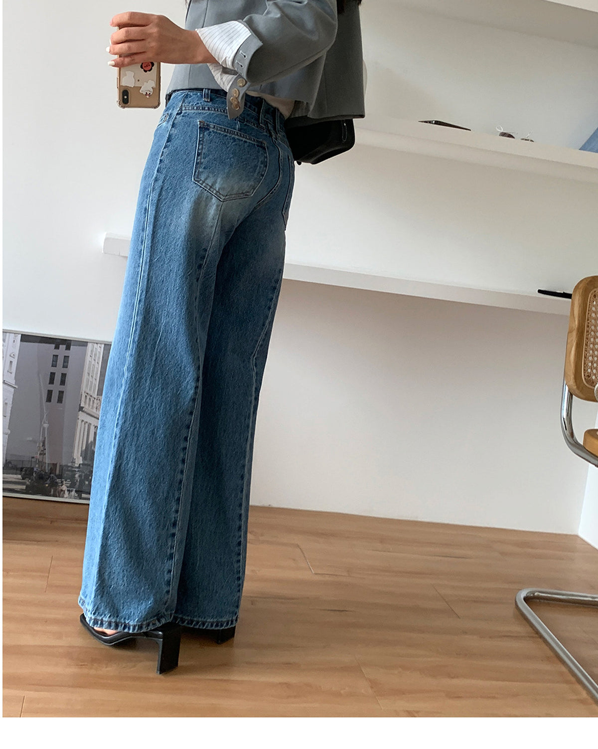 Retro High Waist Slimming Jeans Women - enhanced image 10