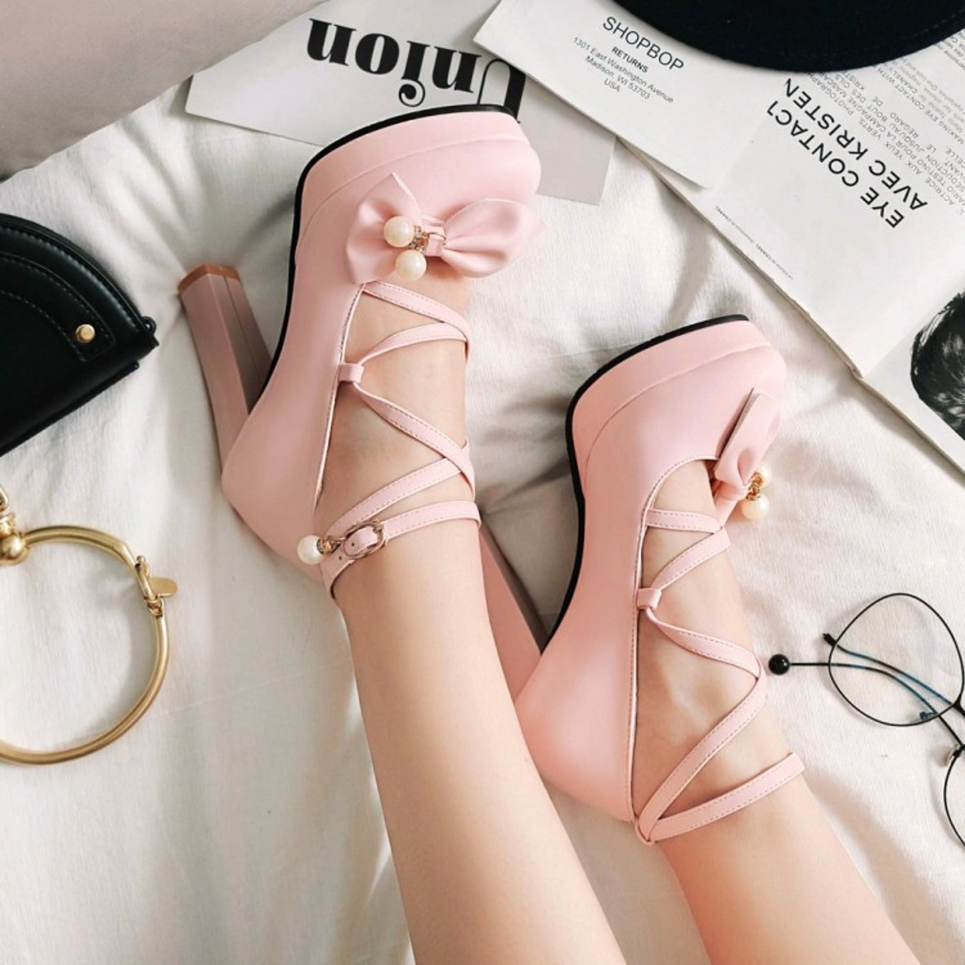 Round Toe Single Shoe Thick Heel Platform - enhanced image 10