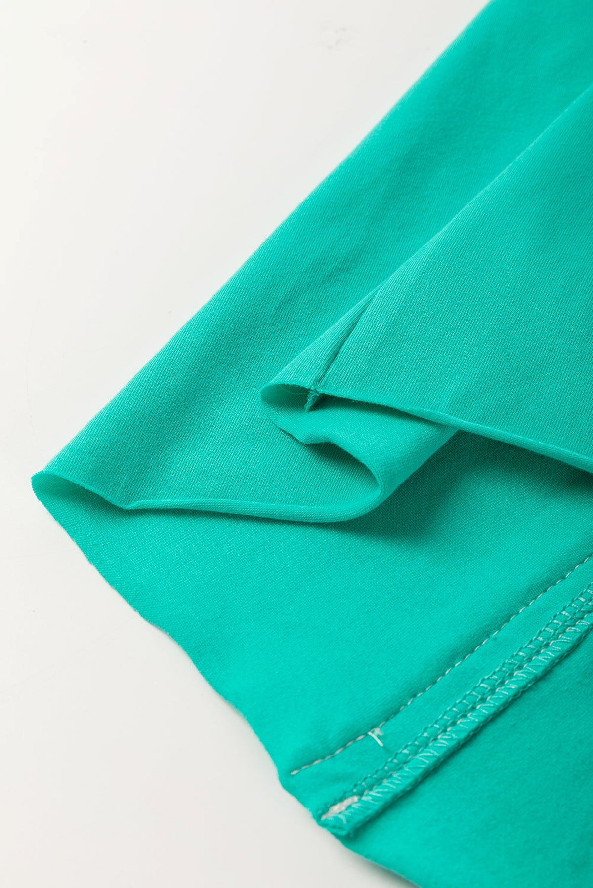 Sea Green Lace Bow Raw Edge Drop Shoulder Casual T Shirt - enhanced image 10