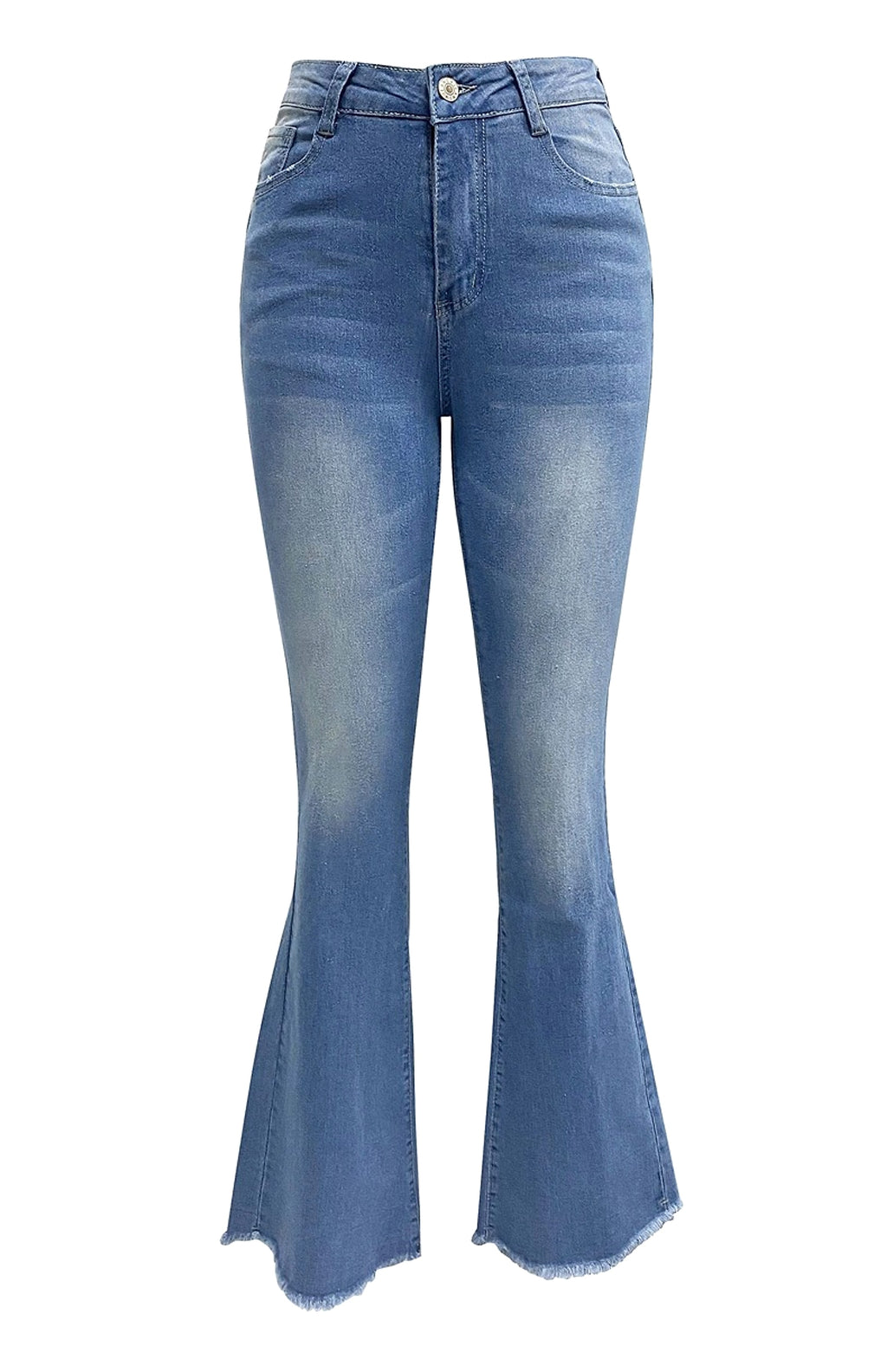 Simple Slim-fit Washed Denim Trousers With Pockets For Women - enhanced image 10