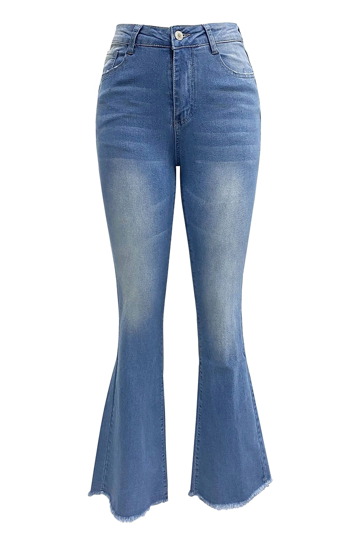 Simple Slim-fit Washed Denim Trousers With Pockets For Women - enhanced image 10