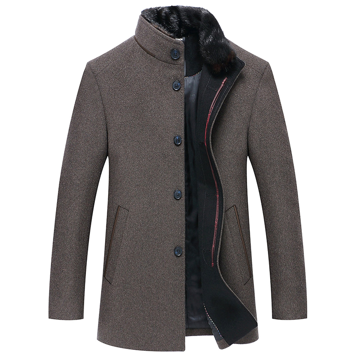 NordWool™ – Minimalist Stand Collar Wool Coat - enhanced image 10