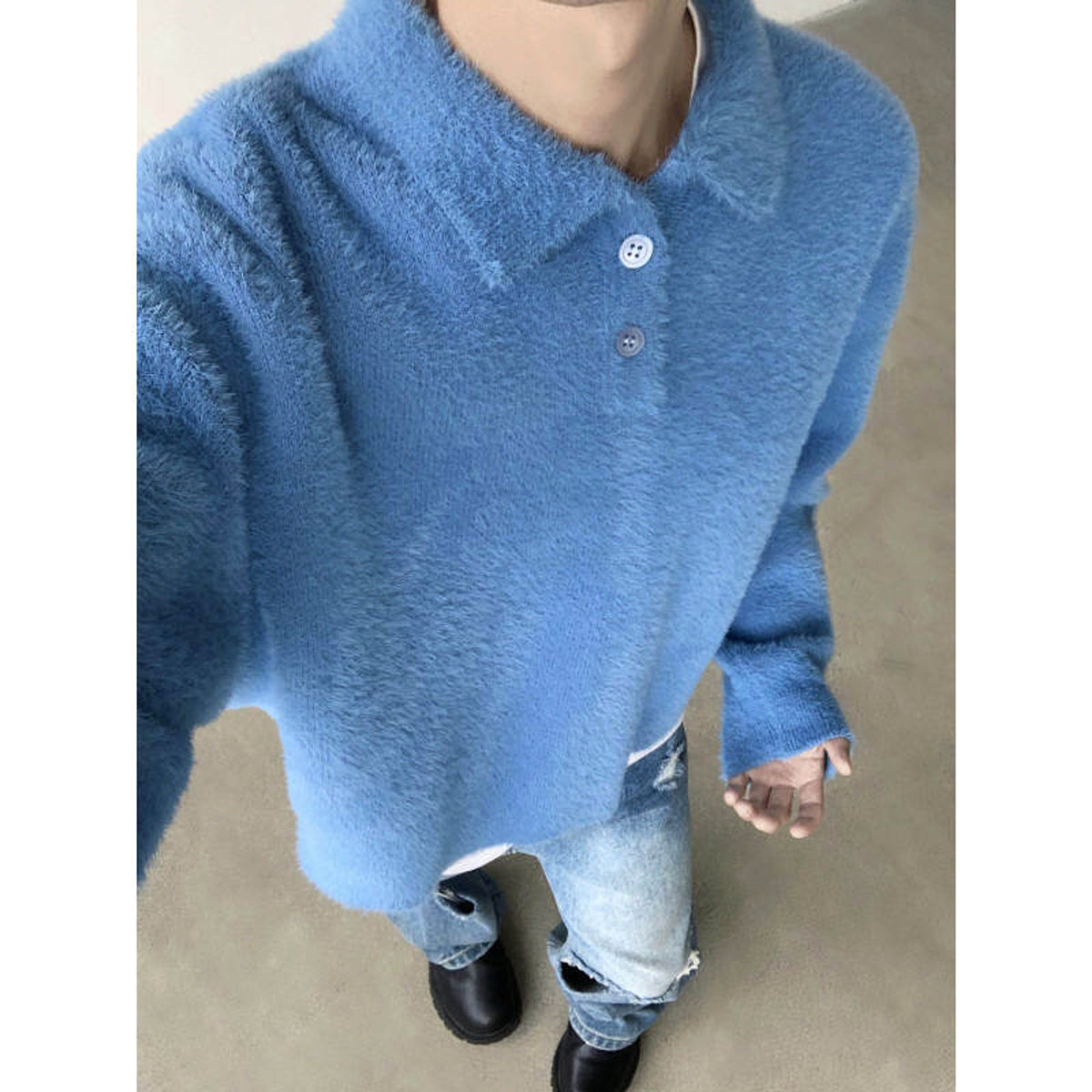Skin-friendly Mohair Pullover Sweater - enhanced image 10