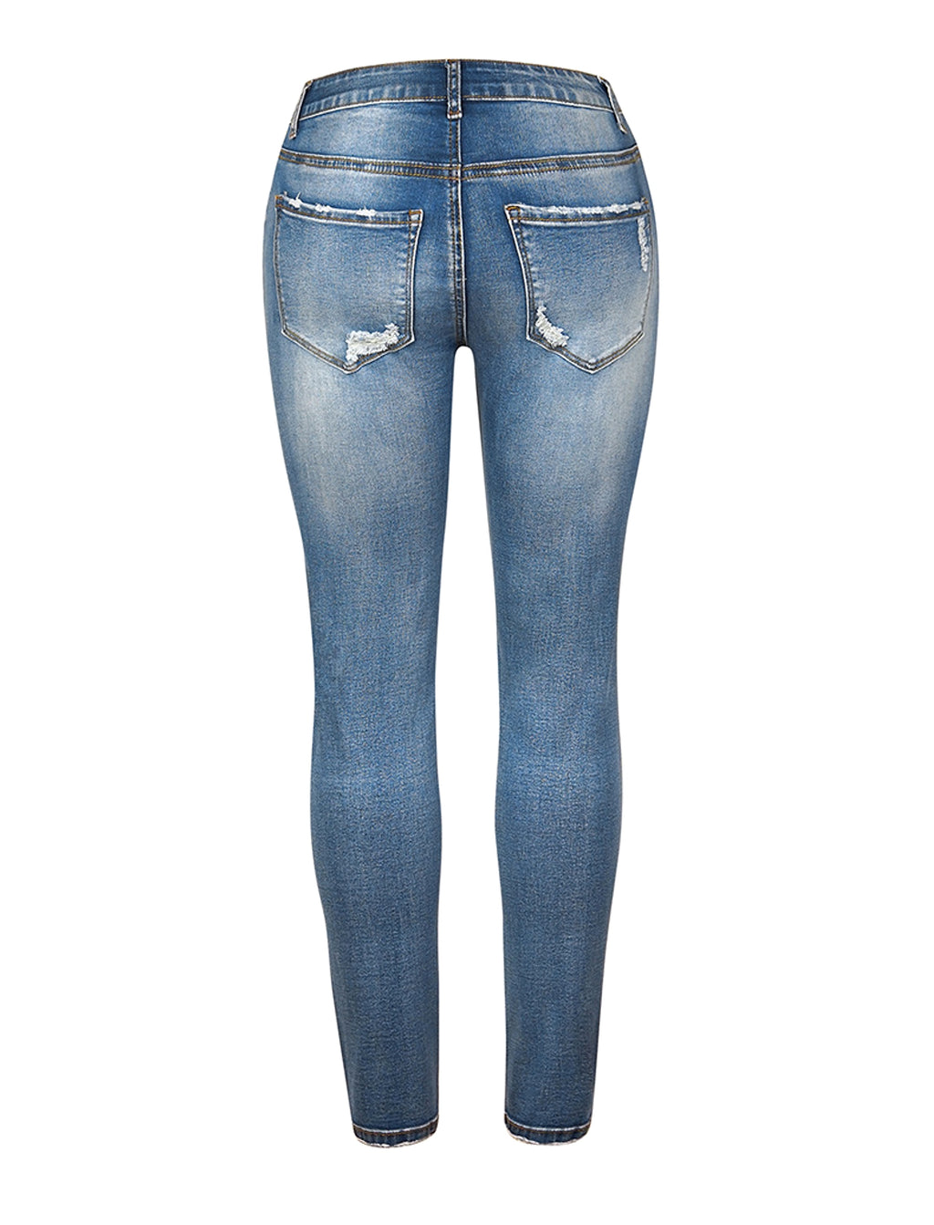 Slim Hole High Elasticity Women's Denim Trousers Jeans - enhanced image 10