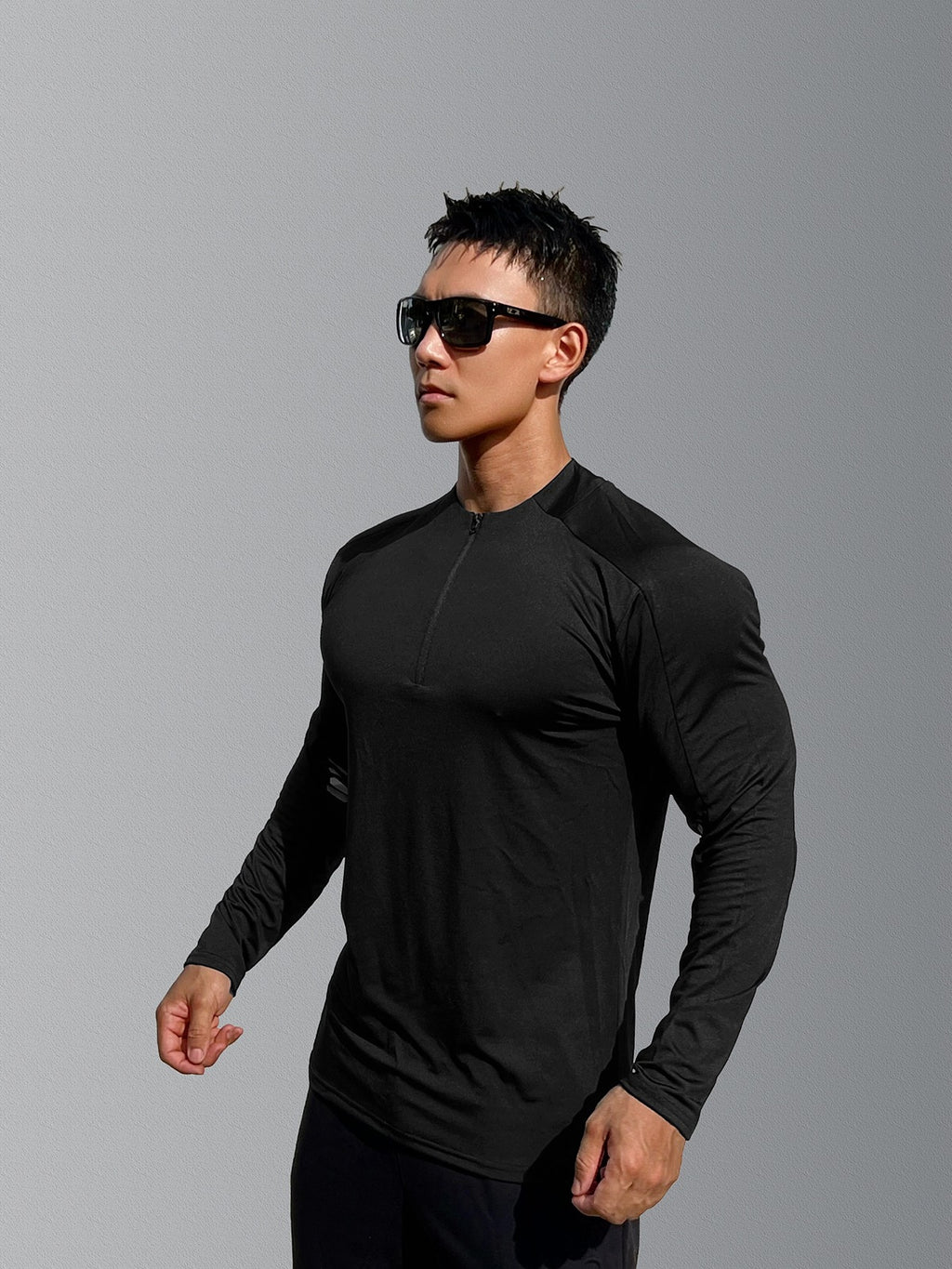 Sports Fitness Men's Long Sleeve Top Zip-up Shirt Trousers Two-piece Suit - enhanced image 10