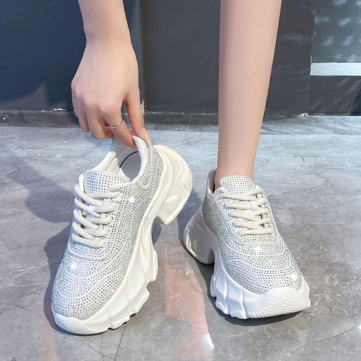 Spring And Autumn New Platform Heel Light Bottom Sports Style Height Increasing Women Shoes - enhanced image 10