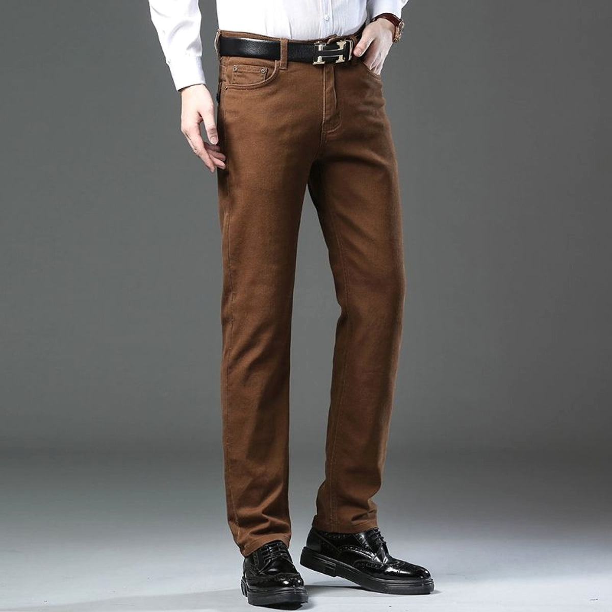 Straight Stretch Comfortable Trousers Mid-high Waist Pants Men - enhanced image 10