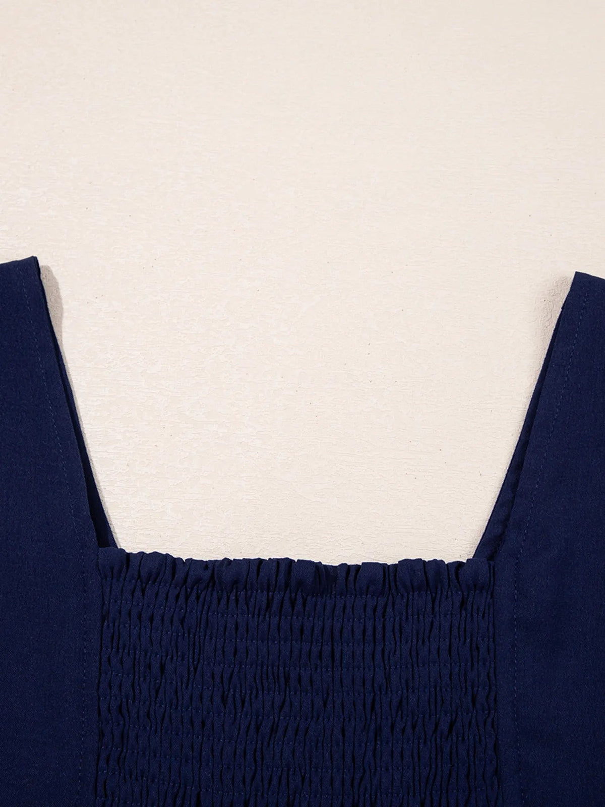 V Neck Buttoned Front Shirred Back Short Sleeve Midi Dress - enhanced image 10