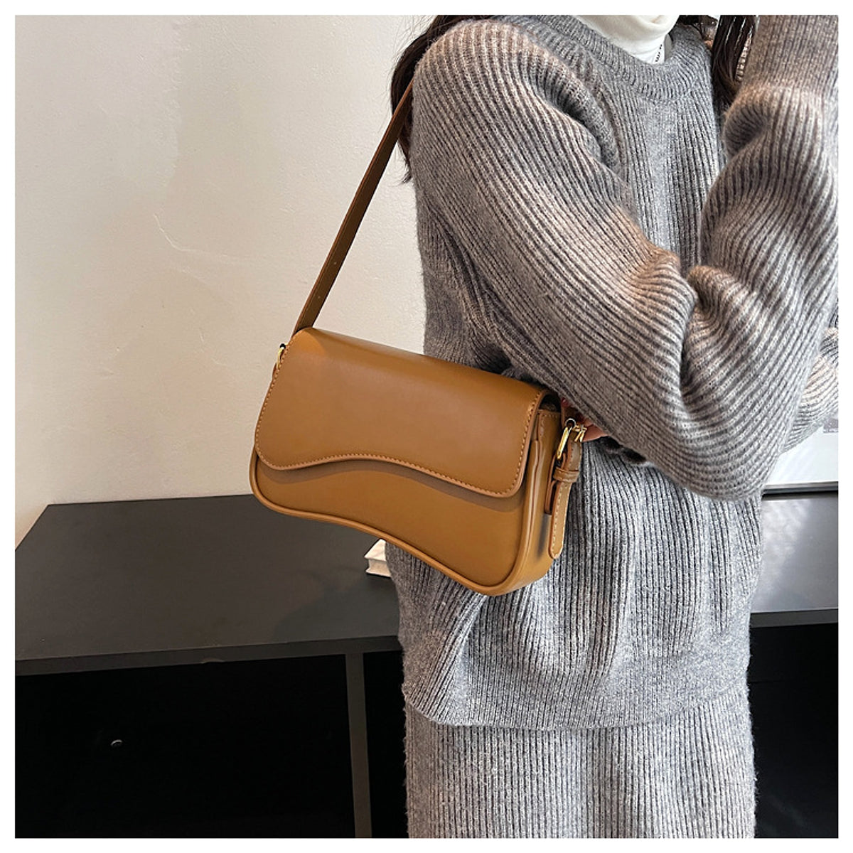 VelouraCraft™ – Magnetic Buckle Shoulder Bag - enhanced image 10
