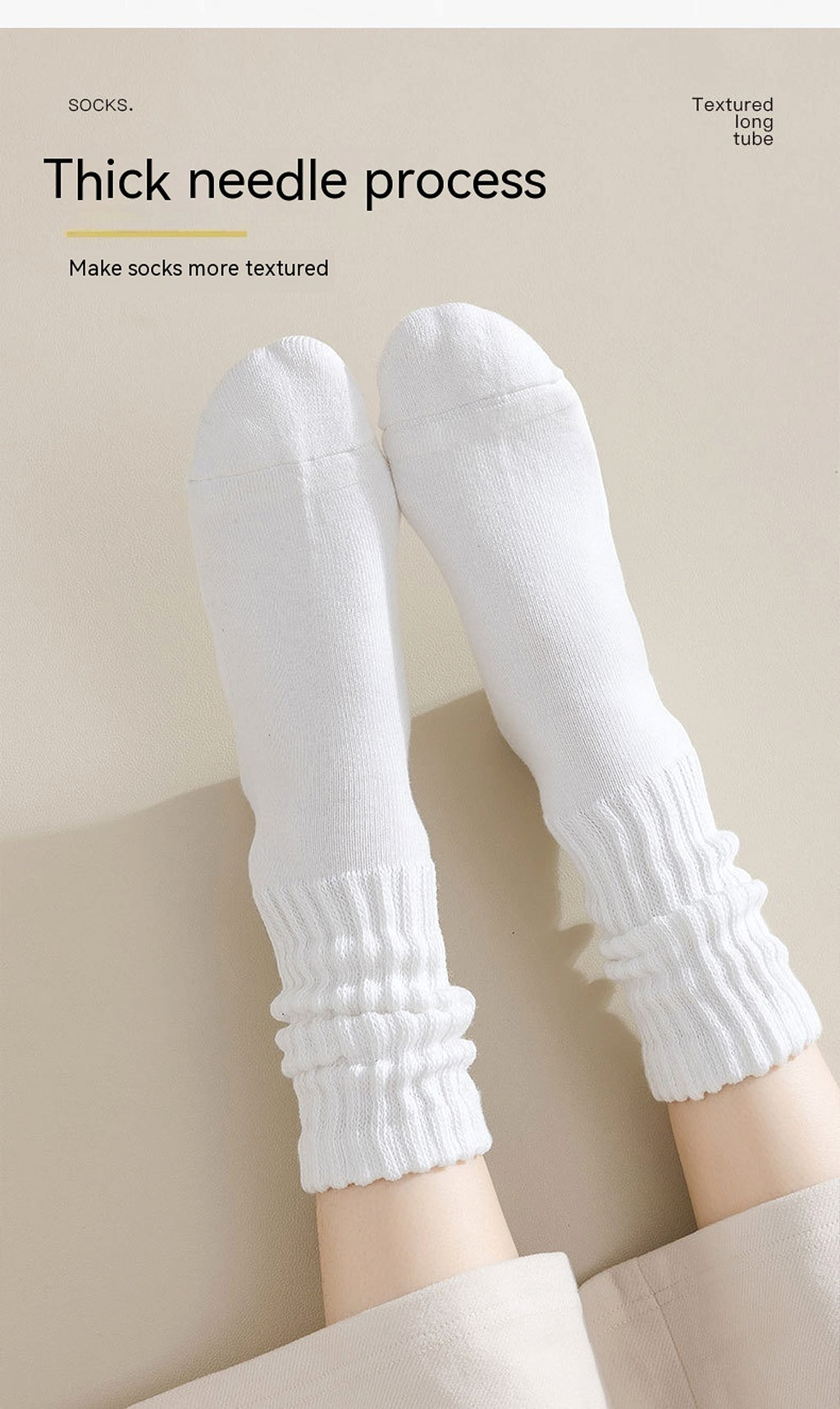 Winter Fleece-lined Thickened Middle Tube Cotton Thermal Terry Long Tube Casual Socks - enhanced image 10