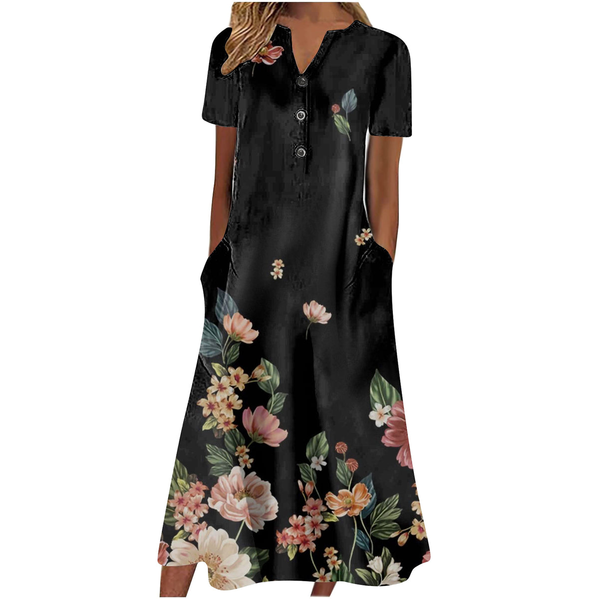 Women’s Summer Midi Dress – Casual, Light & Pocket-Ready - enhanced image 10