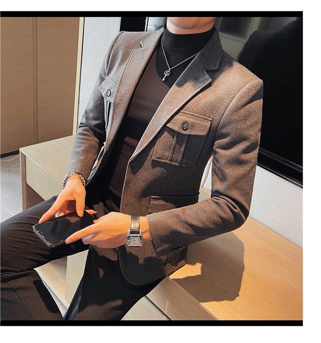 Woolen Suit Men's Single-breasted Suit Jacket - enhanced image 10