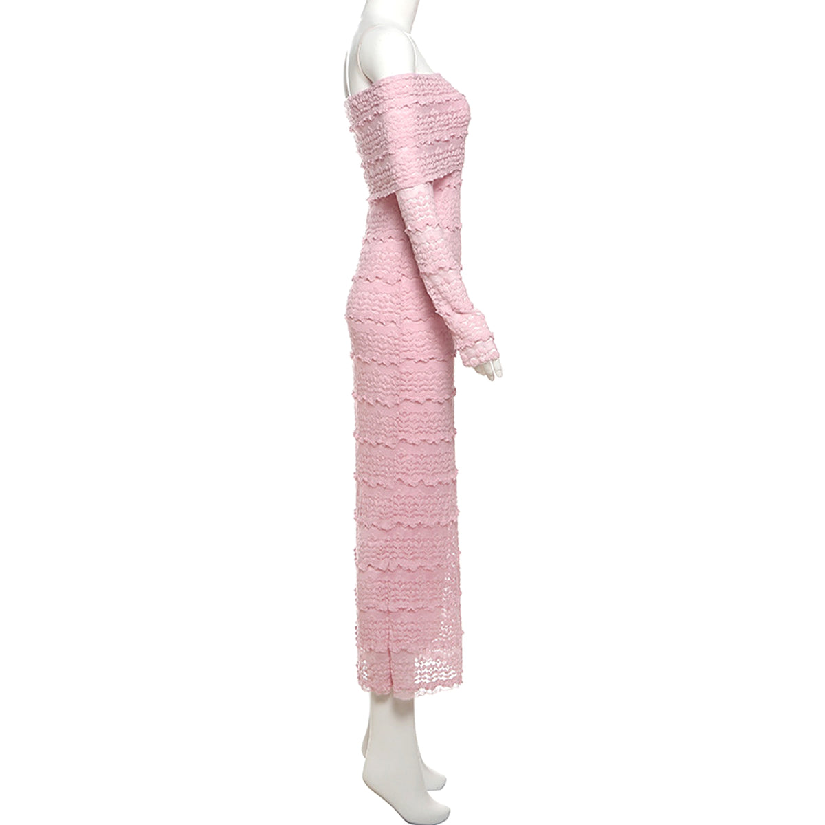 25 Edition – Elegant Off-Shoulder Lace Maxi Dress (Socialite Style) - enhanced image 11