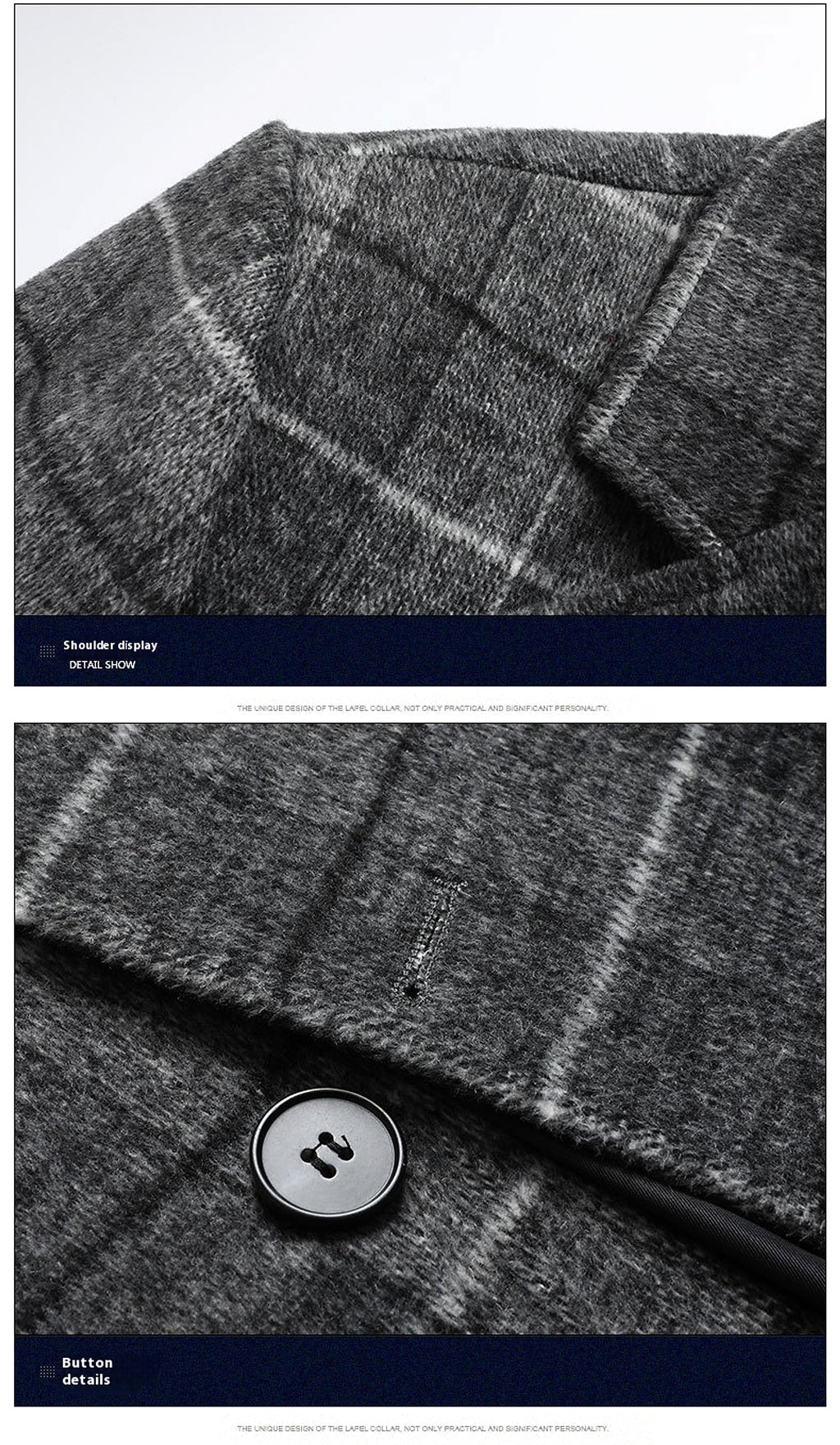 25 Edition – Men’s Wool-Blend Plaid Business Overcoat (Mid-Length) - enhanced image 11