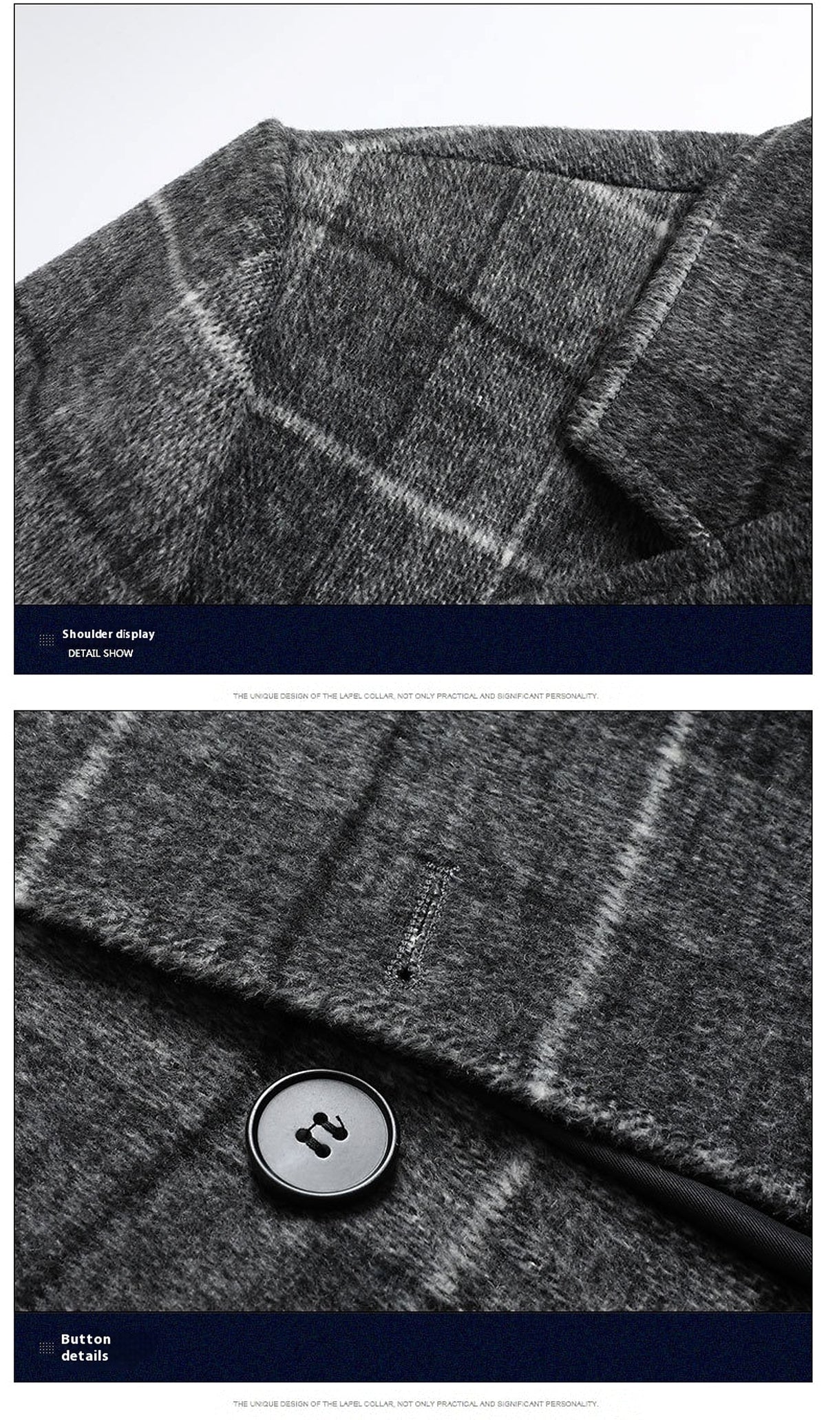 25 Edition – Men’s Wool-Blend Plaid Business Overcoat (Mid-Length) - enhanced image 11