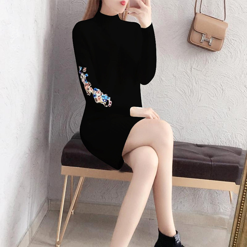 Autumn And Winter Fleece-lined Thickened Woolen Dress Sweater - enhanced image 11